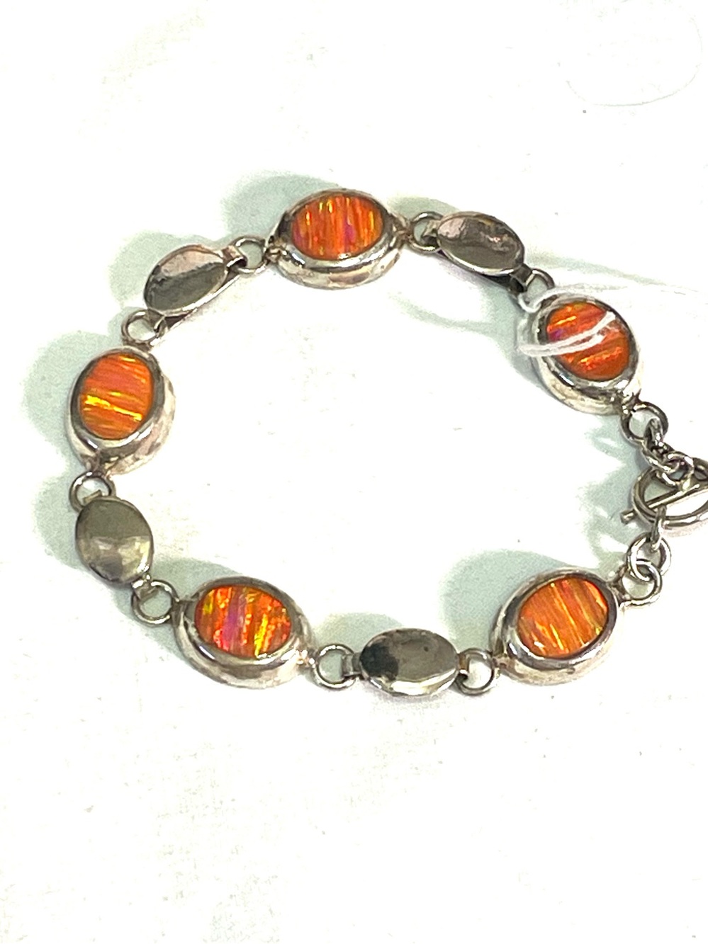 Mexican Sterling Opal Bracelet 8”